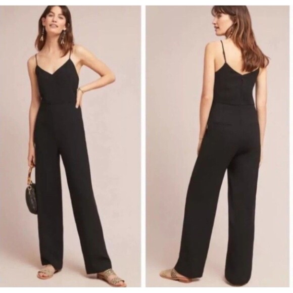 Anthropologie Pants - Anthropologie the Essential Slim Jumpsuit Black Size 10 NWT Capsule Wardrobe